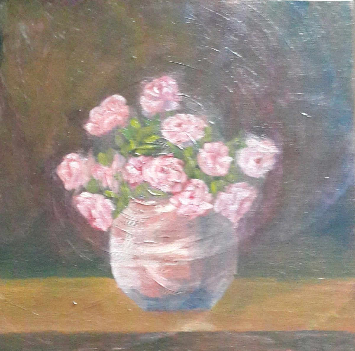 Pink Roses in a Vase – Oil Paintings by Navdeep Kular