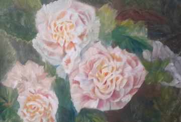 floral painting Peony Garden 1 original oil painting by Navdeep Kular (11H X 14W)