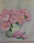 floral painting Pink peonies in a vase oil painting by Navdeep Kular