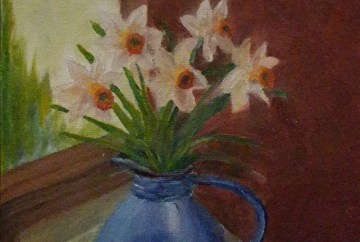 Daffodils Oil Painting by Navdeep Kular