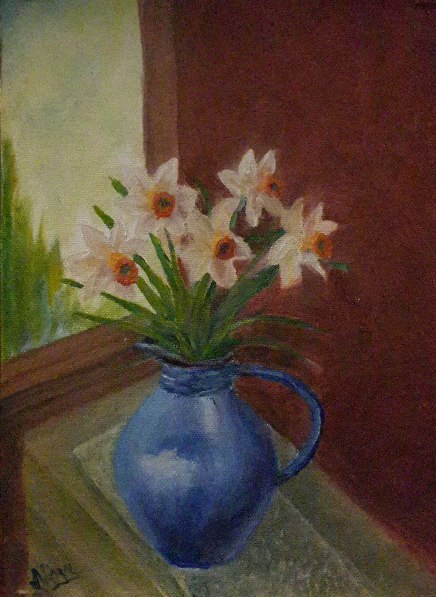 Daffodils Oil Painting by Navdeep Kular