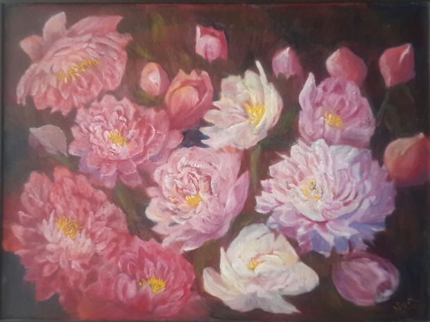original peonies painting by Navdeep Kular