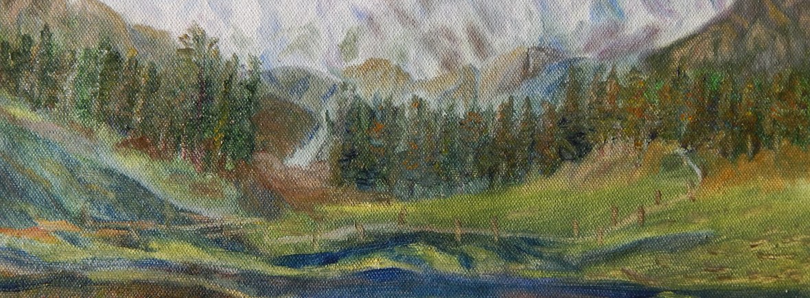 Himalayan landscape oil painting by Navdeep Kular