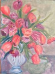 Colourful tulips in a vase oil painting by NavdeepKular