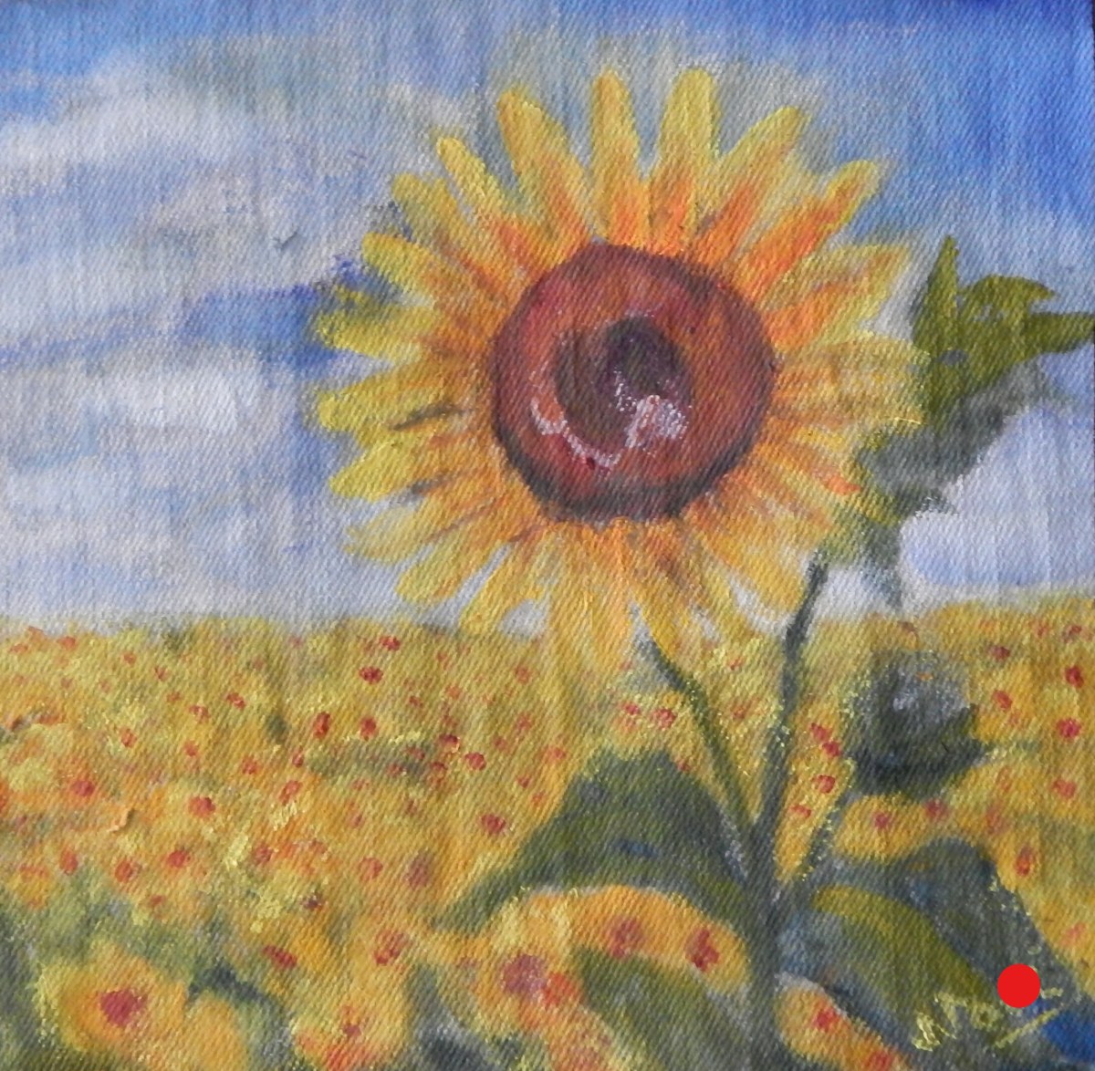 Sunflowers oil painting by Navdeep Kular