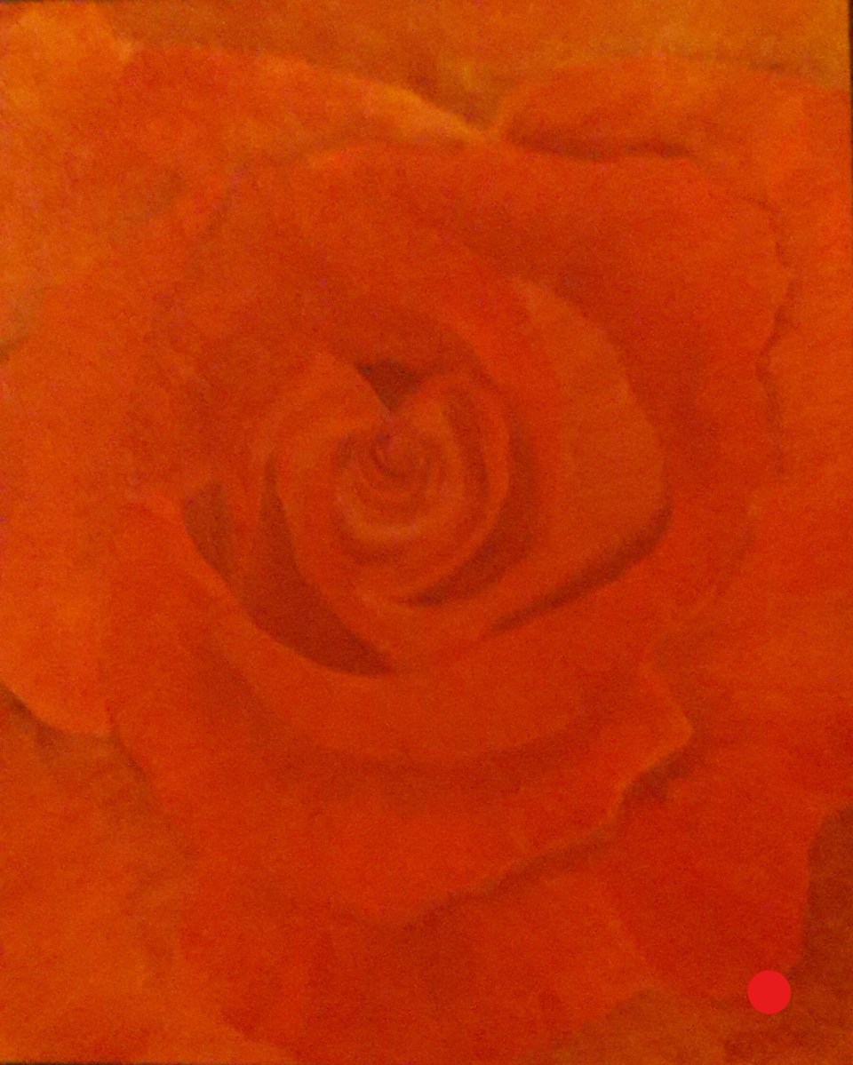 Red rose oil painting by Navdeep Kular