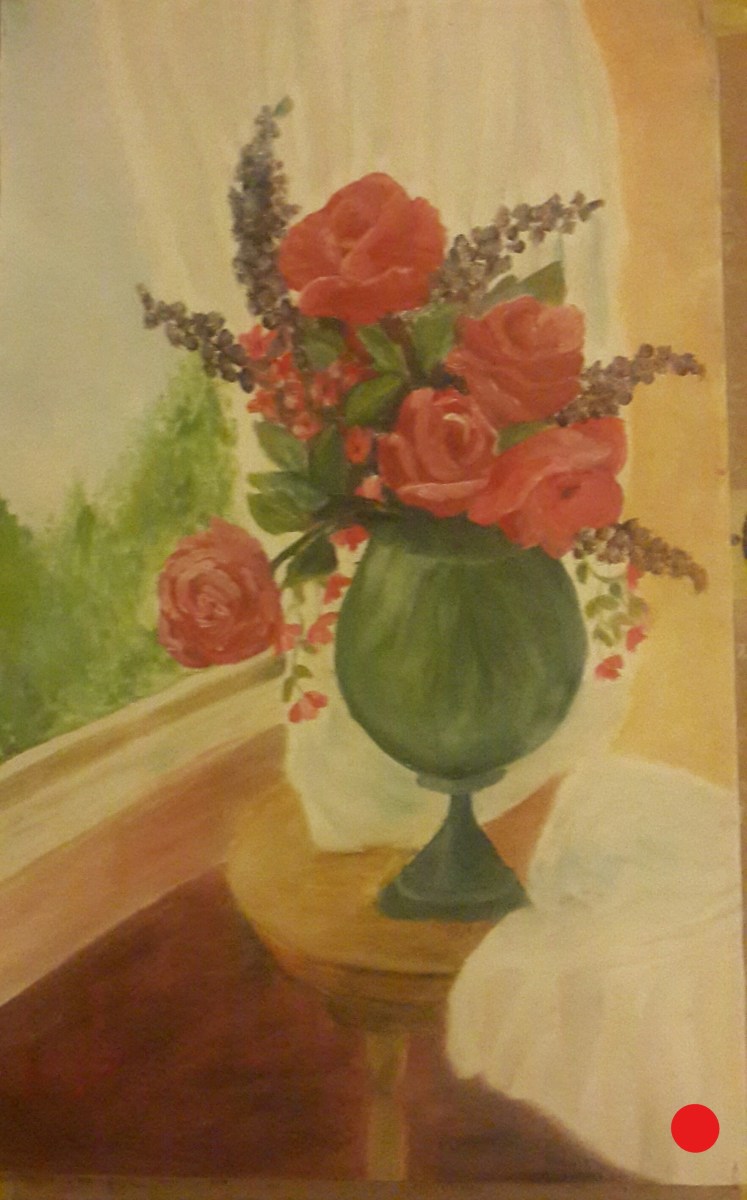 Roses in a vase 2 oil painting by Navdeep Kular