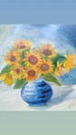 Sunflowers in a vase oil painting by Navdeep Kular