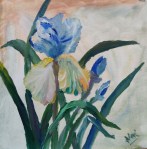 Blue Iris oil painting by Navdeep Kular