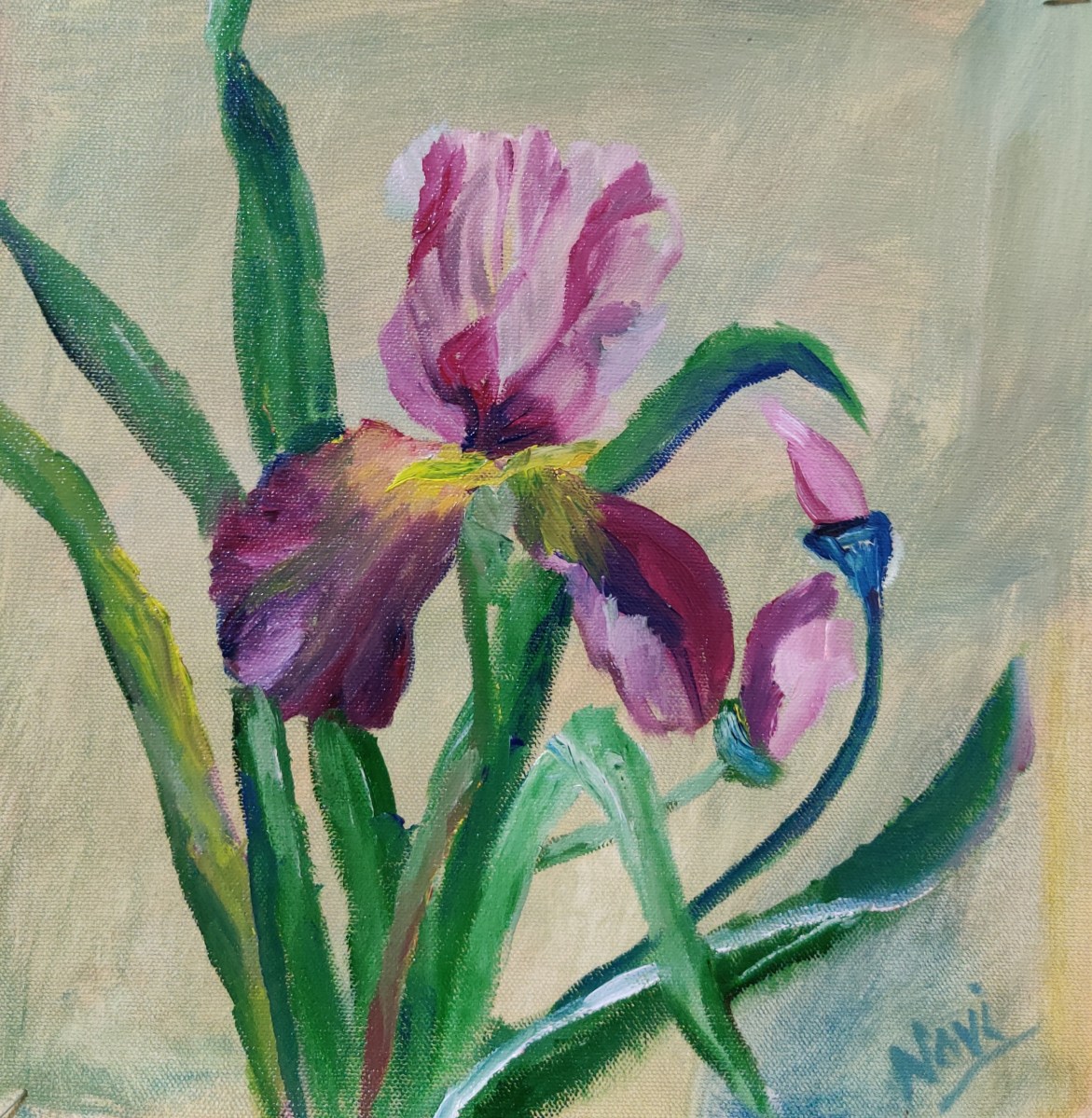 Iris oil painting by Navdeep Kular