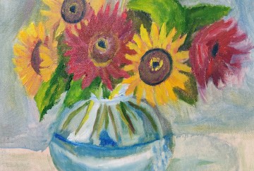 Sunflowers in a vase