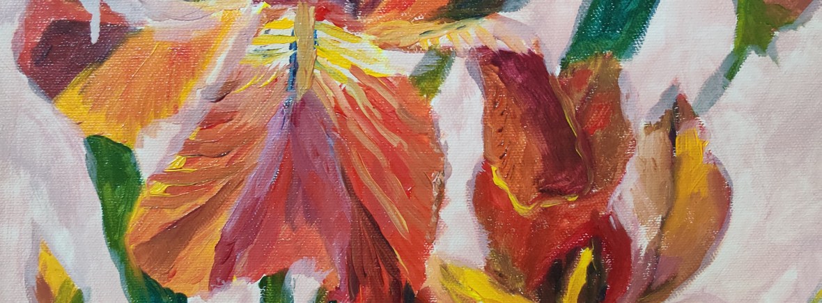 Irises oil painting by Navdeep Kular