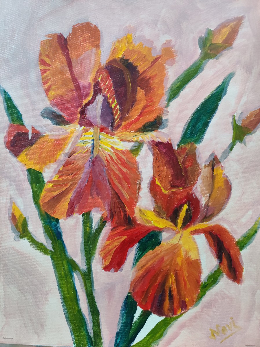 Irises oil painting by Navdeep Kular