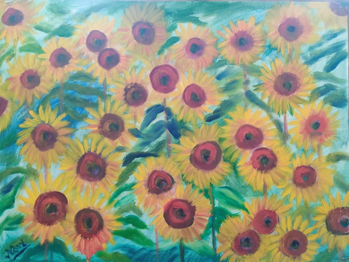 Sunflowers oil painting